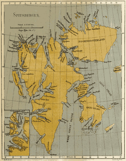 Kaart van Spitsbergen