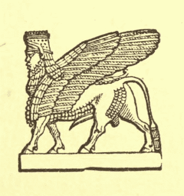 Nergal - a winged lion with the head of             an Assyrian king