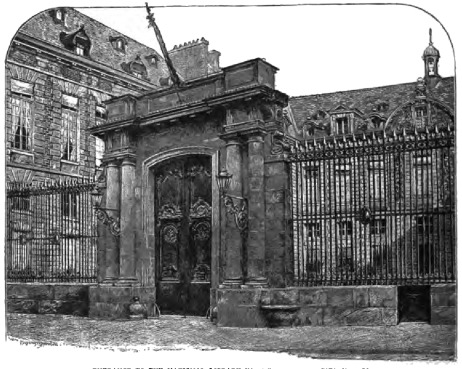 ENTRANCE TO THE NATIONAL LIBRARY IN THE RUE DES PETITS CHAMPS.