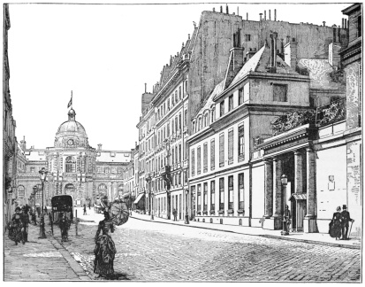 RUE DE TOURNON, WITH THE FAÇADE OF THE SENATE HOUSE.