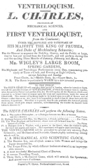 A Charles poster dated about 1829 in which the Russian Inn and its obedient little figure are featured. From the Harry Houdini Collection.