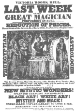 Very rare poster of 1838 in which John Henry Anderson is billed as “The Great Magician.” From the Harry Houdini Collection.