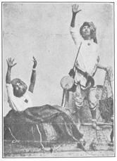 Indian fakir seated in the basket after the subject has been “vanished."