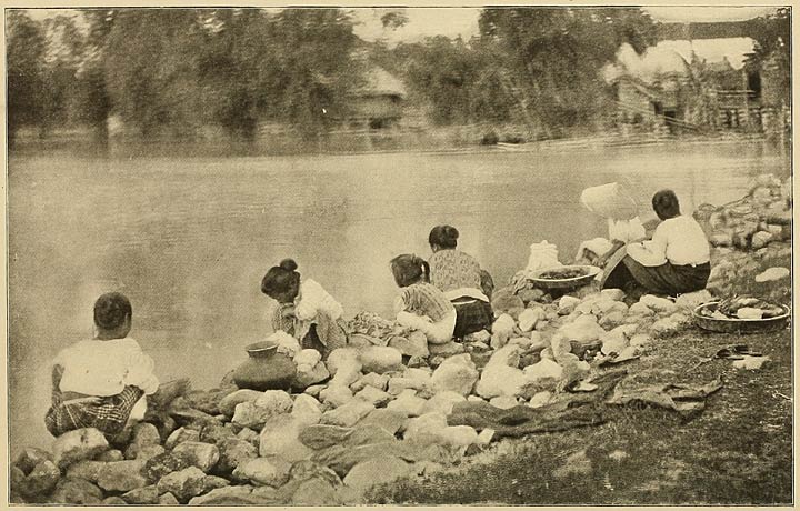 Ancient and Present Method of Washing Clothes.