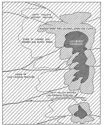 Fig. 25—Regional diagram for the Maritime Cordillera to show the physical relations in the district where the highest habitation in the world are located. For location, see Fig. 20. It should be remembered that the orientation of these diagrams is generalized. By reference to Fig. 20 it will be seen that some portions of the crest of the Maritime Cordillera run east and west and others north and south. The same is true of the Cordillera Vilcapampa, Fig. 36.