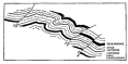 Fig. 147—Overthrust folds in detail on the southwestern border of the Vilcapampa batholith near Chuquibambilla. The section is fifteen feet high. Elevation, 13,100 feet (4,000 m.). For comparison with the structural effects of the Vilcapampa intrusion on the northeast see Fig. 142.