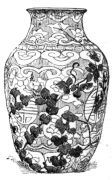 Fig. 124.—Kiusiu Earthen-ware. Blue on Purple. Height, 15 in. (A. A. Vantine & Co.)