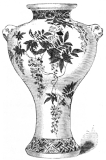 Fig. 127.—Satsuma Vase. Decoration, Green and Red. Height, 13 in. (Robert H. Pruyn Coll.)