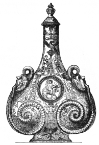 Fig. 218.—Urbino Pilgrim’s Bottle. (South Kensington Museum.)