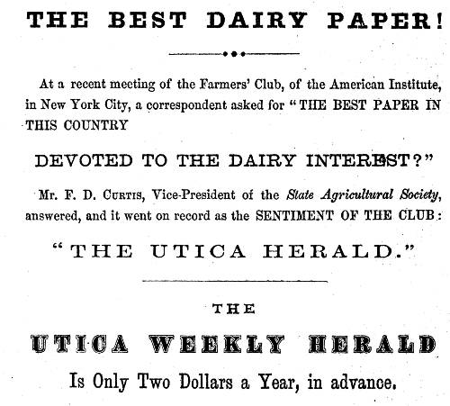 THE BEST DAIRY PAPER THE UTICA HERALD