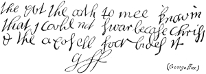 AUTOGRAPH OF GEORGE FOX.