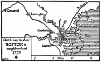 Sketch map to show BOSTON & neighbourhood 1775