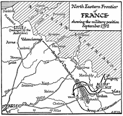 North Eastern Frontier of FRANCE showing the military position September 1792