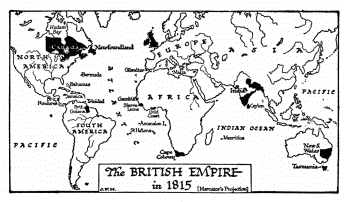 The BRITISH EMPIRE in 1815 Mercator’s Projection