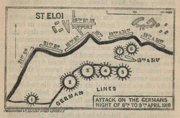 ATTACK ON THE GERMANS NIGHT OF 8TH TO 9TH APRIL 1916