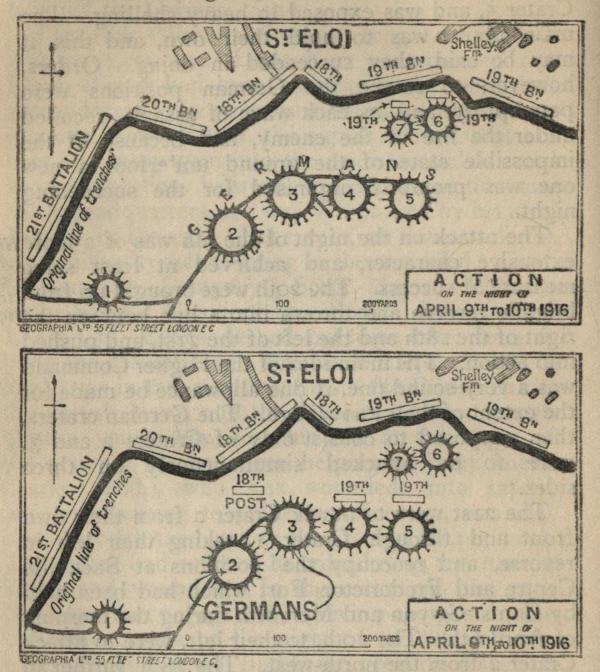 Maps--Action on the night of April 9th to 10th 1916.