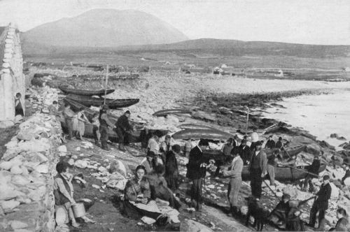 THE FISHERY, ACHILL ISLAND, SLIEVEMORE IN THE DISTANCE (Host Sheridan with the rifle)