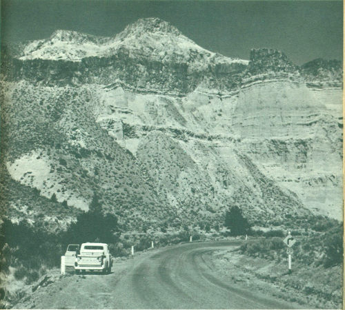 Fig. 7.—View of Cathedral Rock and diagram of landsliding.