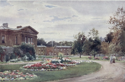 DOWNING COLLEGE FROM THE ENTRANCE IN REGENT STREET  These buildings are in the classical style and are all nineteenth-century work.