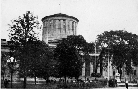 The Ohio State House at Columbus viewed from High Street