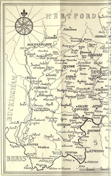 MAP ACCOMPANYING “MIDDLESEX.” PAINTED BY JOHN FULLEYLOVE