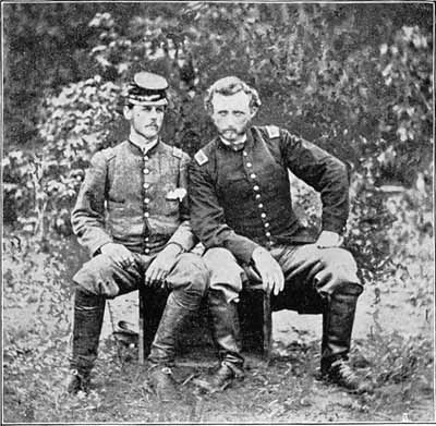 CAPTAIN CUSTER, U. S. A., AND LIEUTENANT WASHINGTON, A CONFEDERATE PRISONER