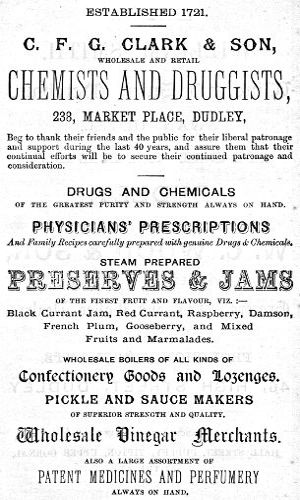 Advert for C. F. G. Clark & Son (Chemists)