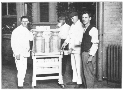 A FACTORY’S COOPERATION IN AIDING PHYSICAL FITNESS—THE UNDERWEIGHT EMPLOYEES ARE GIVEN A MILK LUNCH