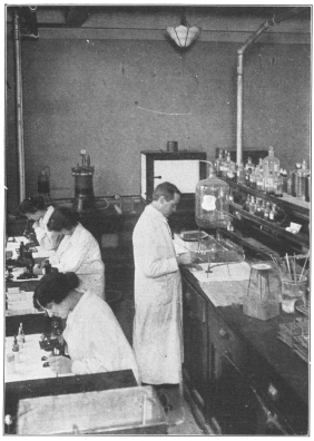 THE MICROSCOPE IS NECESSARY TO UNDERSTAND THE STRUCTURE OF THE BODY  In this laboratory the workers are examining blood smears