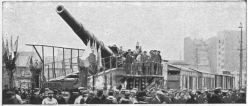 280mm. GUN WHICH BOMBARDED AMIENS CAPTURED BY AUSTRALIANS. RANGE: 30 MILES.