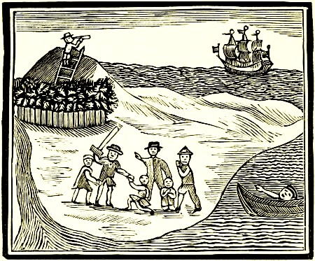 LANDING OF MUTINOUS CREW ON ISLAND.