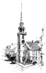 THE OLD SOUTH CHURCH IN ITS PRESENT CONDITION.  BUILT IN 1729.