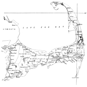 From map of Massachusetts, copyrighted by Geo. H. Walker & Co., Boston, Mass.  MAP OF CAPE COD SECTION