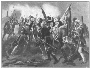 The death of General Wolfe on the Plains of Abraham.  From the painting by Alonzo Chappel