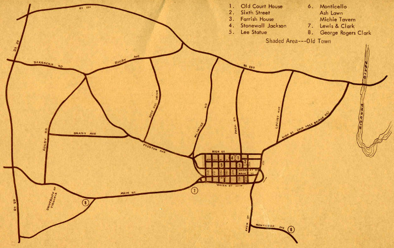 Map, Charlottesville area