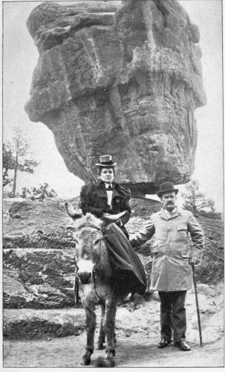 Image not available: BRIDE AND GROOM AT BALANCE ROCK, GARDEN OF THE GODS, COLORADO.