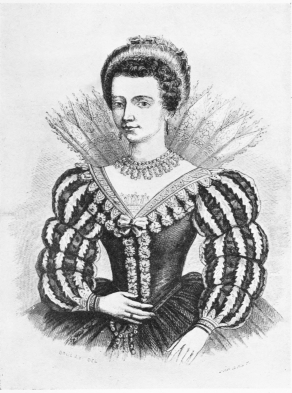 Image unavailable: CHARLOTTE MARGUERITE DE MONTMORENCY, PRINCESSE DE CONDÉ.  From an engraving by Barbant.