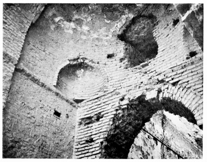 Fig. 154.—SÂMARRÂ, BEIT EL KHALÎFAH, DETAIL OF VAULT OF SIDE CHAMBER.