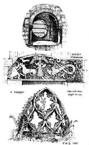 Image not available: Architectural Details from Southwell Minster.  From Livett’s “Southwell Minster.”