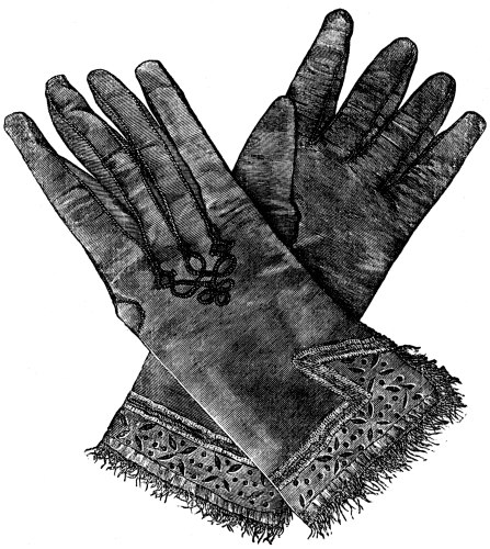 GLOVES OF SHAKESPEARE, IN THE POSSESSION OF MISS BENSON.  (From “Gloves: their Annals and Associations.”)