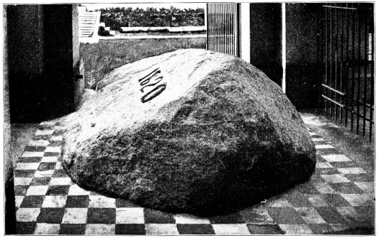 Image unavailable: THE FAMOUS PLYMOUTH ROCK, UPON WHICH THE PILGRIMS FIRST LANDED. NOW SACREDLY GUARDED AS A SHRINE OF LIBERTY.