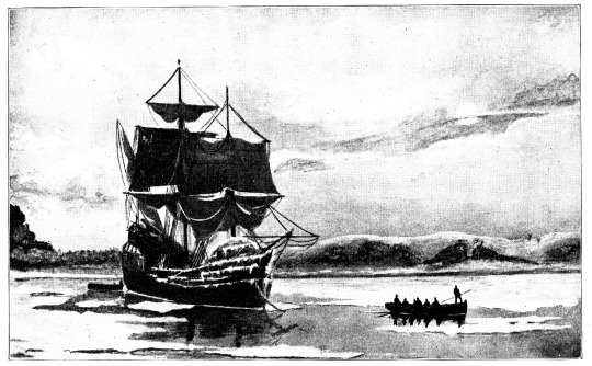 Image unavailable: THE “MAYFLOWER,” IN PLYMOUTH HARBOR. FROM A PAINTING IN PILGRIM HALL.