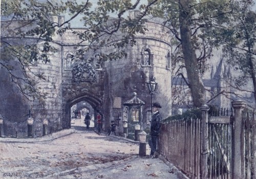 Image unavailable: MIDDLE TOWER (WEST FRONT), NOW THE ENTRANCE TO THE TOWER BUILDINGS, BUT FORMERLY SURROUNDED BY THE MOAT