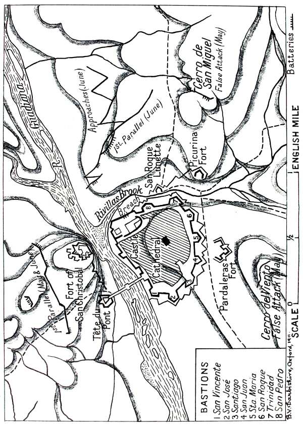 Map of the British Sieges of Badajoz in May and June 1811