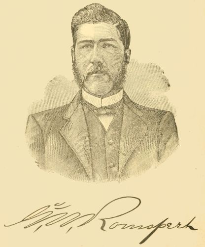 [Image unavailable: Sketch of author George W. Romspert & signature.]