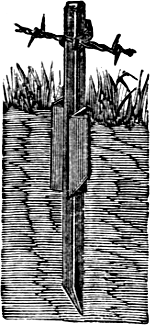 iron post with flat iron plates