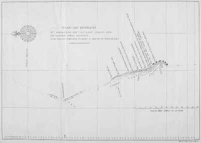 ’T LANT VAN EENDRACHT. OFT AFBEELDINGE VAN ’T ZUŸTLANDT ONDECKT DOOR DEN SCHIPPER SAMUEL VOLCKERTS. IN DE MAENDT FEBRUARIO EN MAART Aº. 1658, MET DE WAKENDE BOEY. _Kell Bros. lithrs. Castle St Holborn._