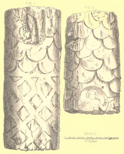 Carved stone fragments from Uriconium, in the Garden of Edward Stanier, Esq., Wroxeter