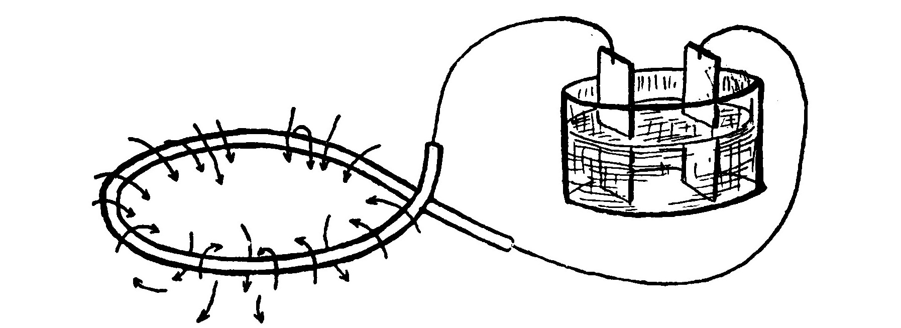 FIG. 14. Diagram showing how Lines of Force Form about a Loop of Wire.