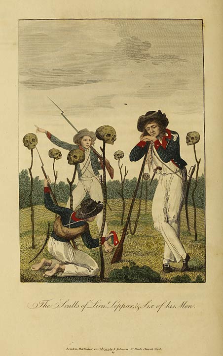 The Sculls of Lieut. Leppar, & Six of his Men.